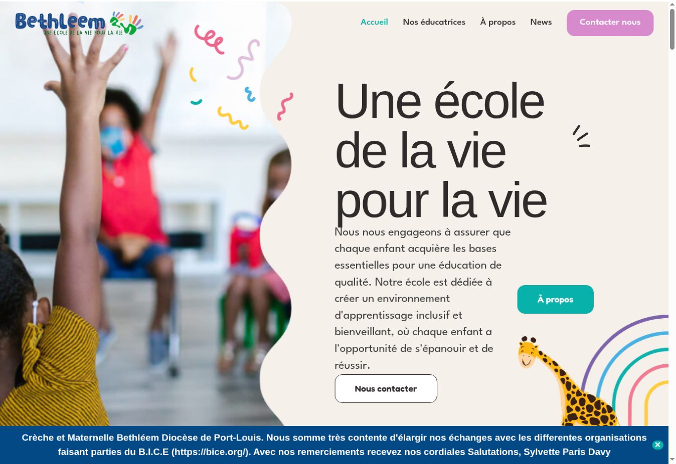 Bethléem website homepage
